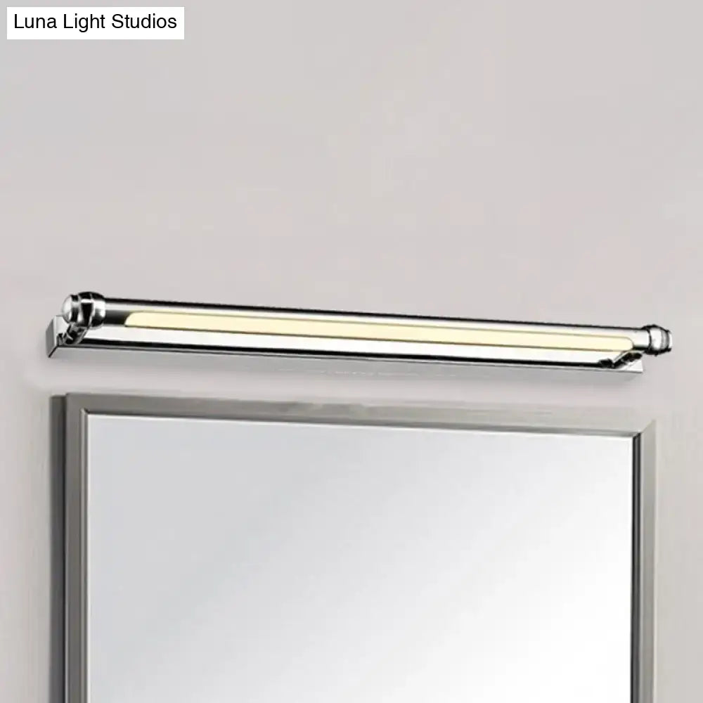 Chrome LED Vanity Lamp Linear Two-Size by Decorbites, chrome finish above mirror on Tampa Home & Garden Store