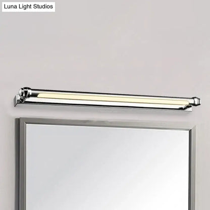 Chrome LED Vanity Lamp Linear Two-Size by Decorbites, chrome finish above mirror on Tampa Home & Garden Store