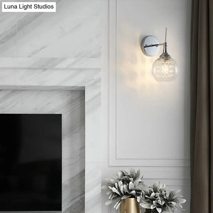 Chrome crystal glass wall sconce lamp by Decorbites with crystal globe on Tampa Home & Garden Store