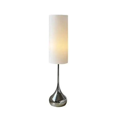 Cream Fabric Shade Floor Lamp with Chrome Base