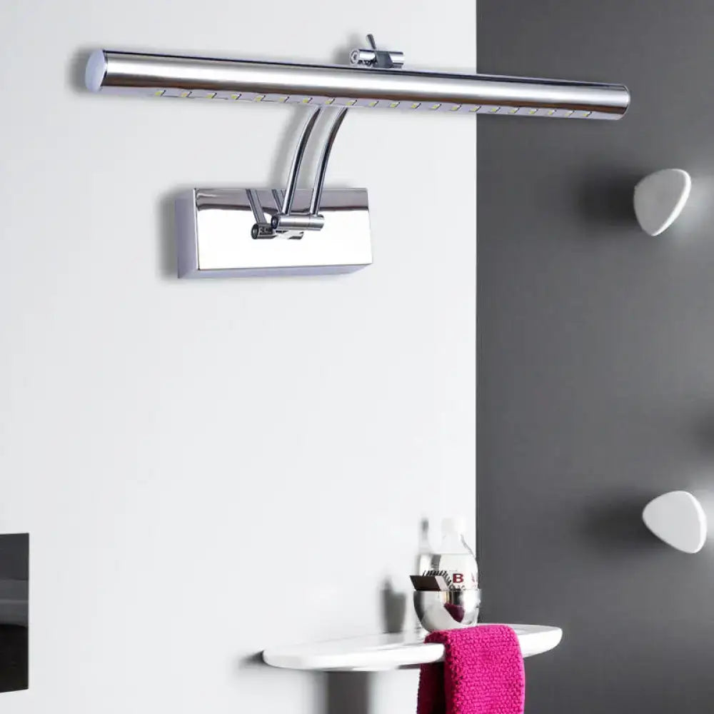 Chrome tubular wall lamp with dual curved arms and LED underside by Decorbites on Tampa Home & Garden Store