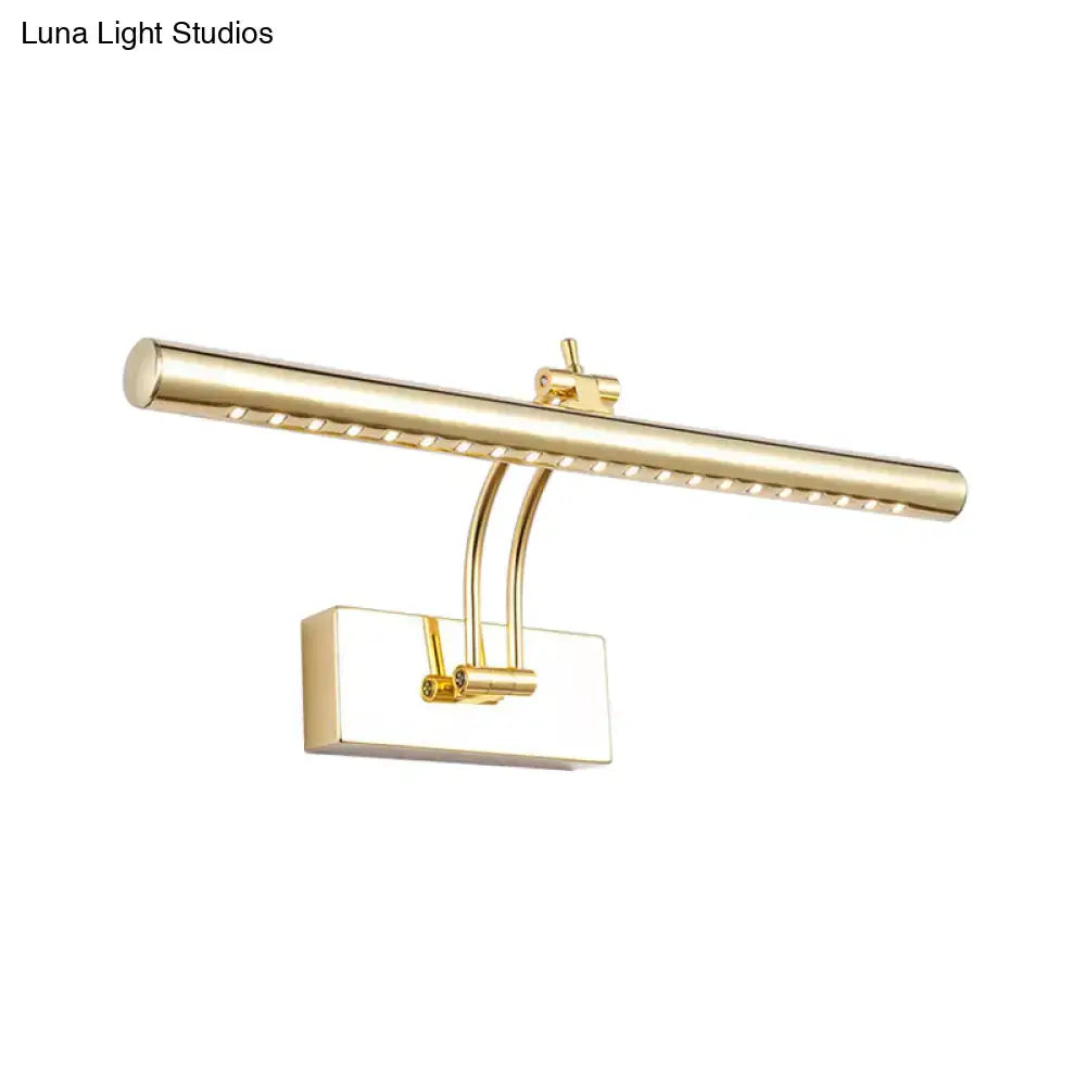 Chrome tubular wall lamp by Decorbites, gold-tone finish with wall-mount bracket on Tampa Home & Garden Store