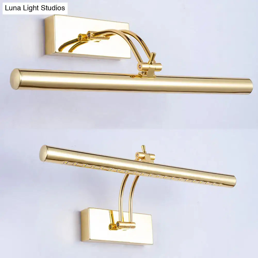 Chrome tubular wall lamp by Decorbites, gold-tone finish with wall-mount plate on Tampa Home & Garden Store