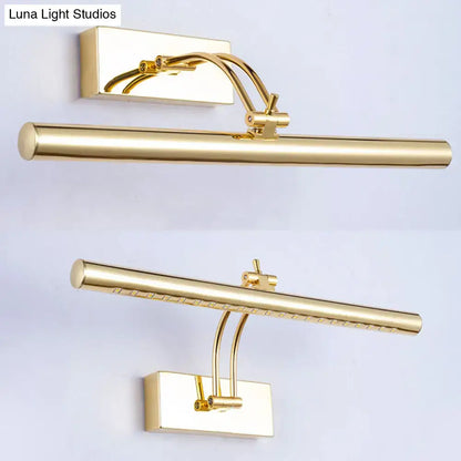 Chrome tubular wall lamp by Decorbites, gold-tone finish with wall-mount plate on Tampa Home & Garden Store