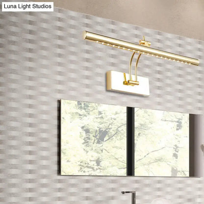 Chrome Tubular Wall Lamp by Decorbites with gold-brass finish and LED tube, wall-mounted on Tampa Home & Garden Store