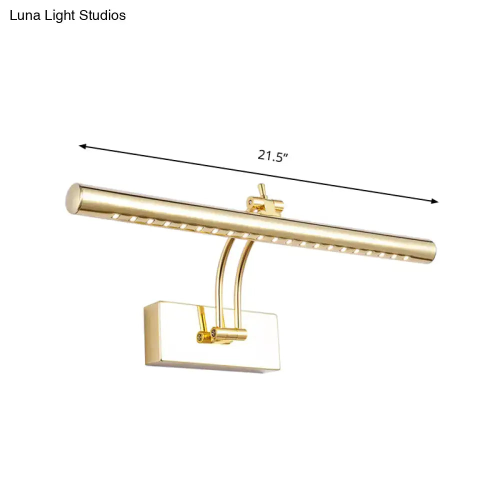 Chrome tubular wall lamp by Decorbites, gold-tone finish, 21.5in bar wall sconce on Tampa Home & Garden Store