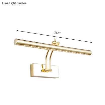Chrome tubular wall lamp by Decorbites, gold-tone finish, 21.5in bar wall sconce on Tampa Home & Garden Store