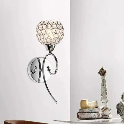 Chrome Hemisphere Crystal Wall Sconce with glass disk shade by Decorbites on Tampa Home & Garden Store