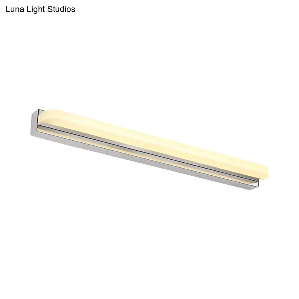 Chrome Cylinder Vanity Light by Decorbites, long chrome metal bar with warm LED diffuser on Tampa Home & Garden Store