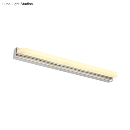 Chrome Cylinder Vanity Light by Decorbites, long chrome metal bar with warm LED diffuser on Tampa Home & Garden Store