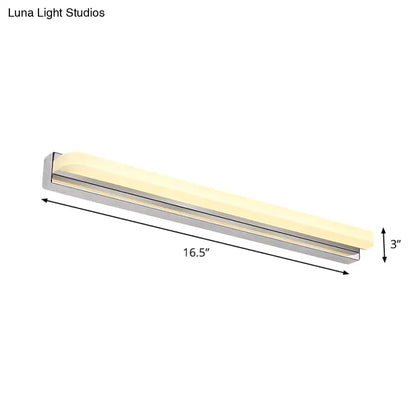 Chrome Cylinder Vanity Light with frosted diffuser, 16.5" long, 3" tall, Decorbites Home & Garden on Tampa Home & Garden Store