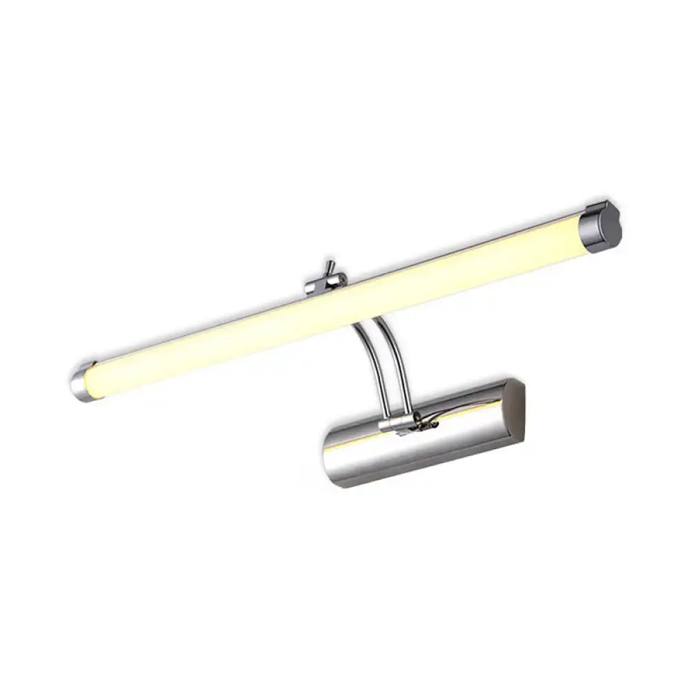 Chrome tube vanity light by Decorbites with wall-mounted chrome base and frosted diffuser on Tampa Home & Garden Store