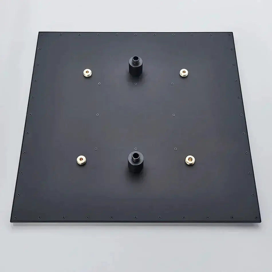 Modern chrome LED rain shower head ceiling sprayer backplate with four brass fittings on Tampa Home & Garden Store