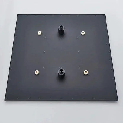 Modern chrome LED rain shower head ceiling sprayer backplate with four brass fittings on Tampa Home & Garden Store