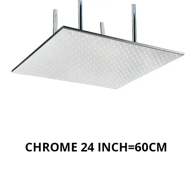 Square chrome rain shower head 24 inch ceiling mount Decorbites bathroom sprayer on Tampa Home & Garden Store