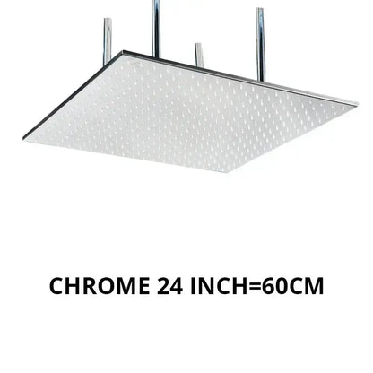 Square chrome rain shower head 24 inch ceiling mount Decorbites bathroom sprayer on Tampa Home & Garden Store