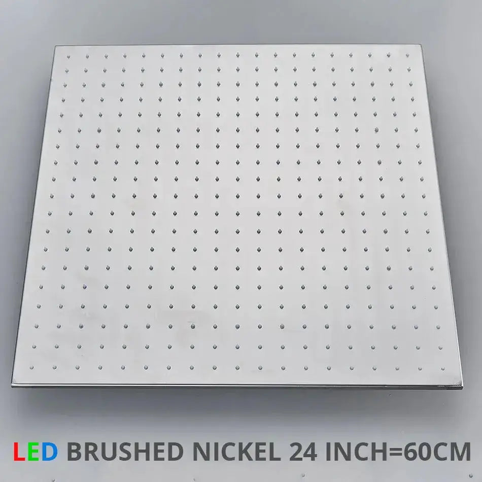 LED brushed nickel square 24-inch rain shower head Decorbites with multiple nozzles on Tampa Home & Garden Store