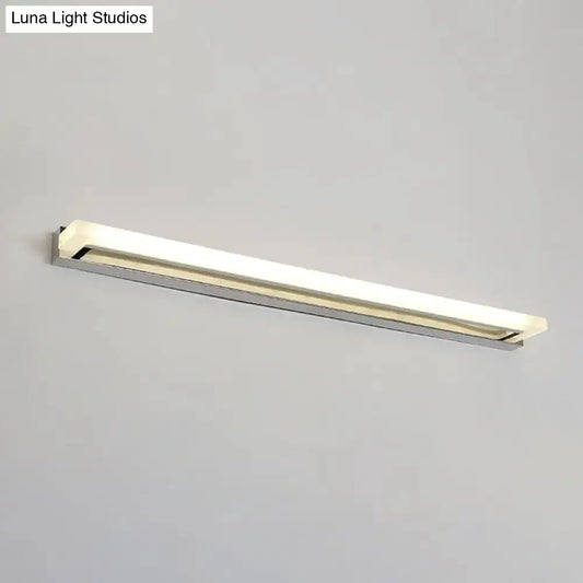 Modern chrome LED bathroom sconce with acrylic diffuser, slim linear fixture on Tampa Home & Garden Store
