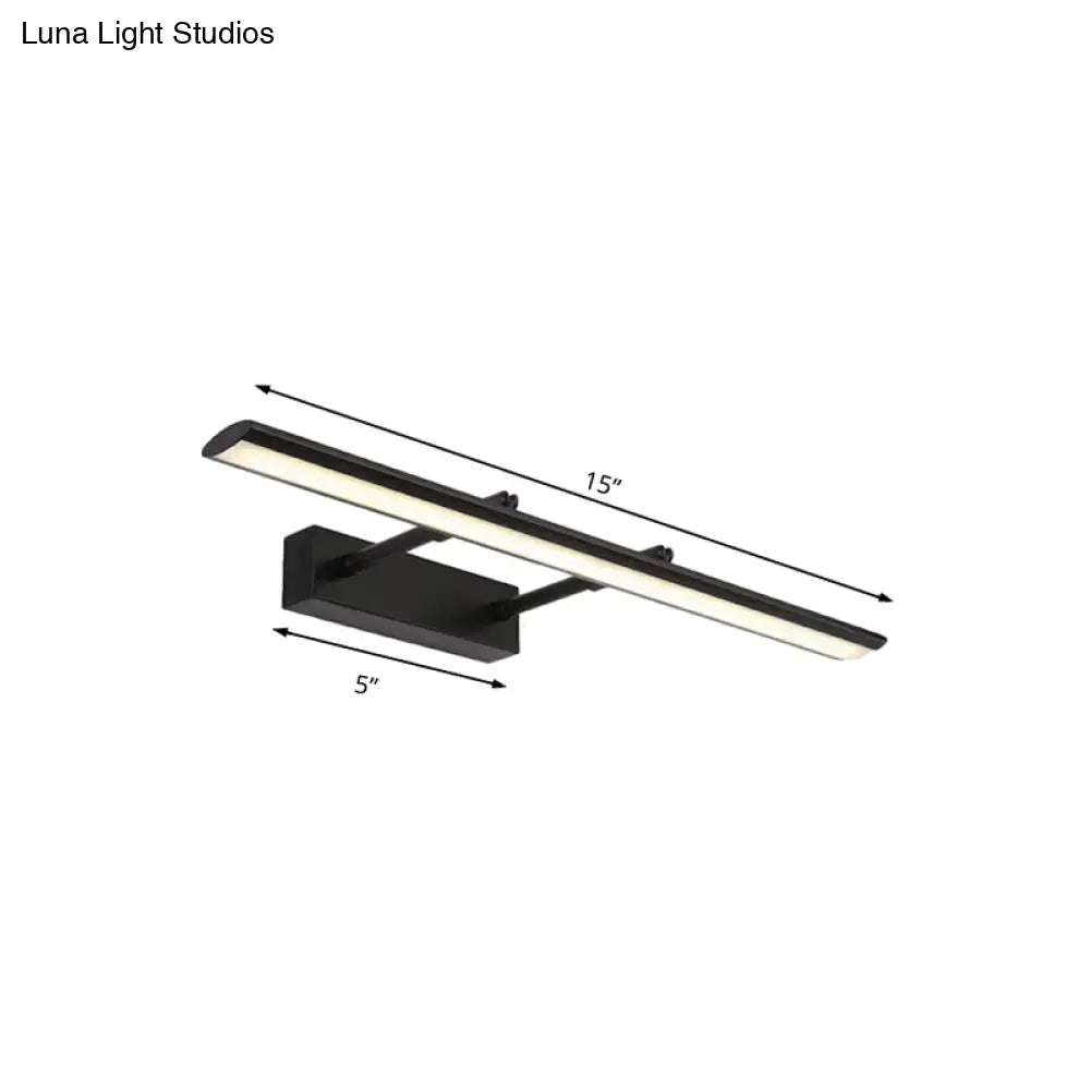 Modern chrome LED vanity light fixture by Decorbites with a 15in long bar and 5in base on Tampa Home & Garden Store