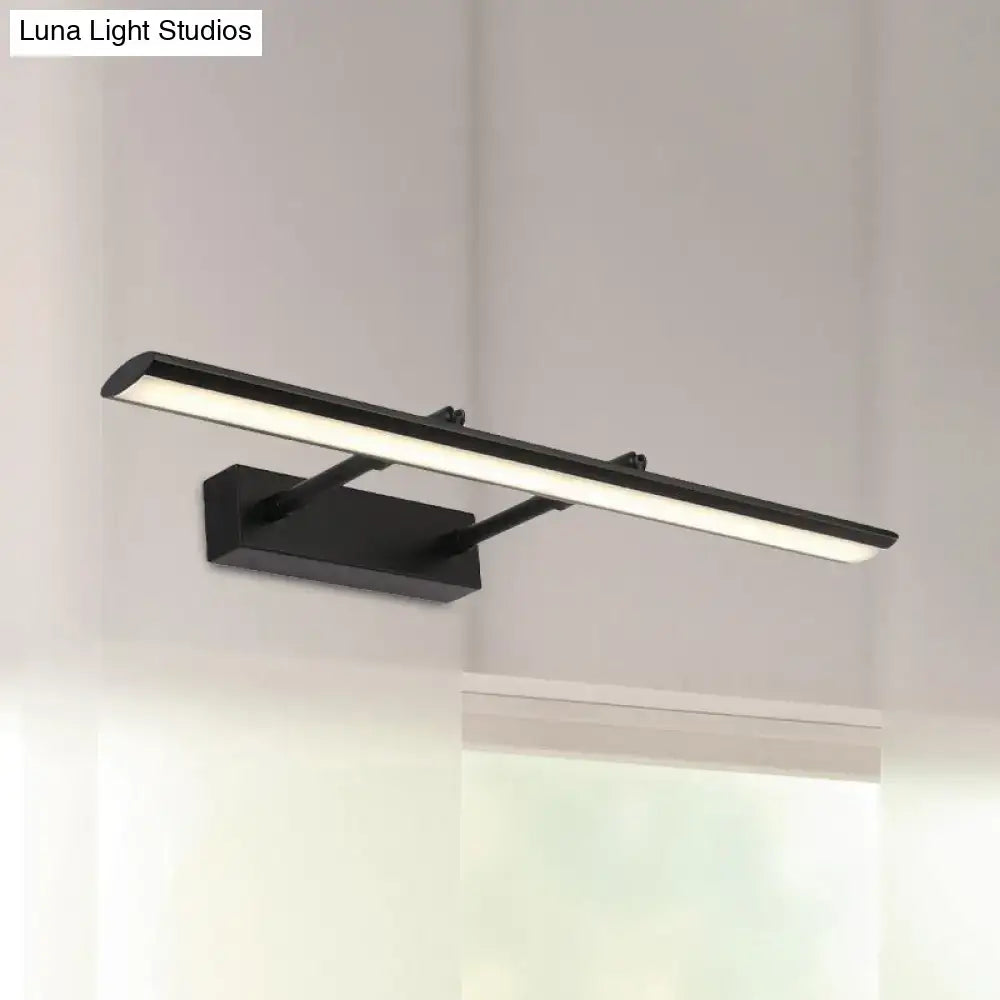 Modern black LED vanity light fixture with a slim horizontal bar and wall mount on Tampa Home & Garden Store