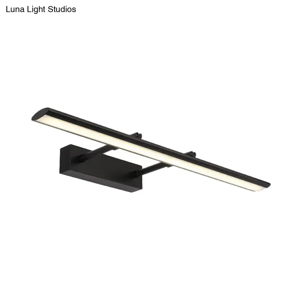 Decorbites modern chrome LED vanity light fixture with linear bar and black mounting base on Tampa Home & Garden Store