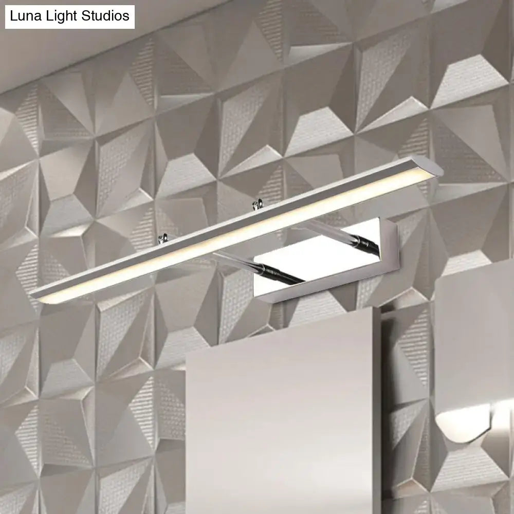 Modern chrome LED bathroom vanity light fixture by Decorbites mounted above a mirror on Tampa Home & Garden Store