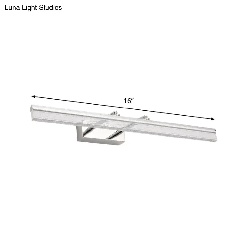Chrome linear shower light fixture, 16-inch, wall-mount bathroom lighting on Tampa Home & Garden Store