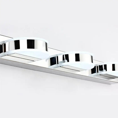 Waterproof LED Vanity Mirror Light with Acrylic Lampshade - Chrome Sconce Lamp in Warm/White Light
