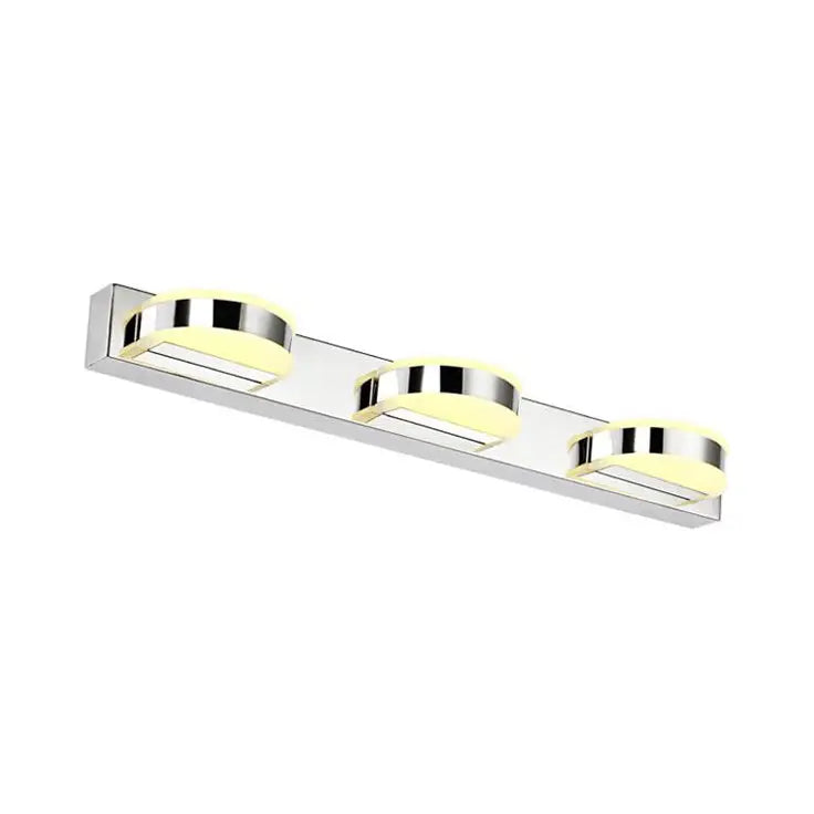 Waterproof LED Vanity Mirror Light with Acrylic Lampshade - Chrome Sconce Lamp in Warm/White Light