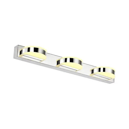 Waterproof LED Vanity Mirror Light with Acrylic Lampshade - Chrome Sconce Lamp in Warm/White Light