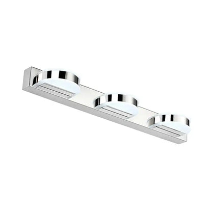 Waterproof LED Vanity Mirror Light with Acrylic Lampshade - Chrome Sconce Lamp in Warm/White Light