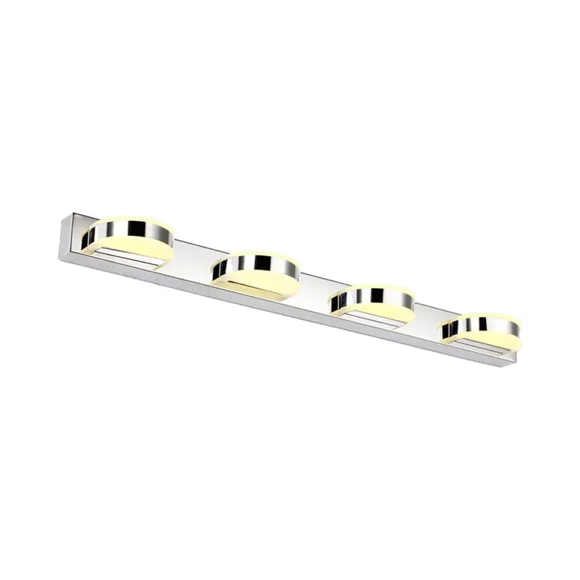 Waterproof LED Vanity Mirror Light with Acrylic Lampshade - Chrome Sconce Lamp in Warm/White Light