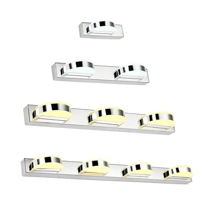 Waterproof LED Vanity Mirror Light with Acrylic Lampshade - Chrome Sconce Lamp in Warm/White Light