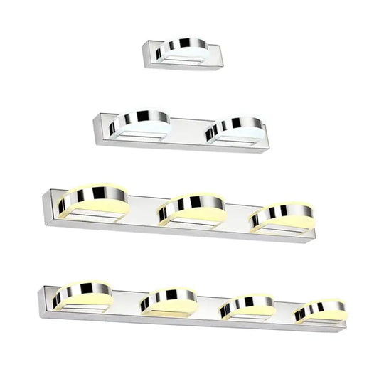 Waterproof LED Vanity Mirror Light with Acrylic Lampshade - Chrome Sconce Lamp in Warm/White Light - Tampa Home & Garden Store