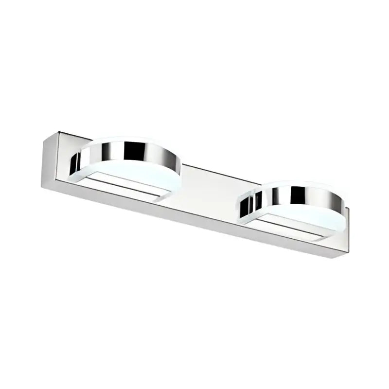Waterproof LED Vanity Mirror Light with Acrylic Lampshade - Chrome Sconce Lamp in Warm/White Light
