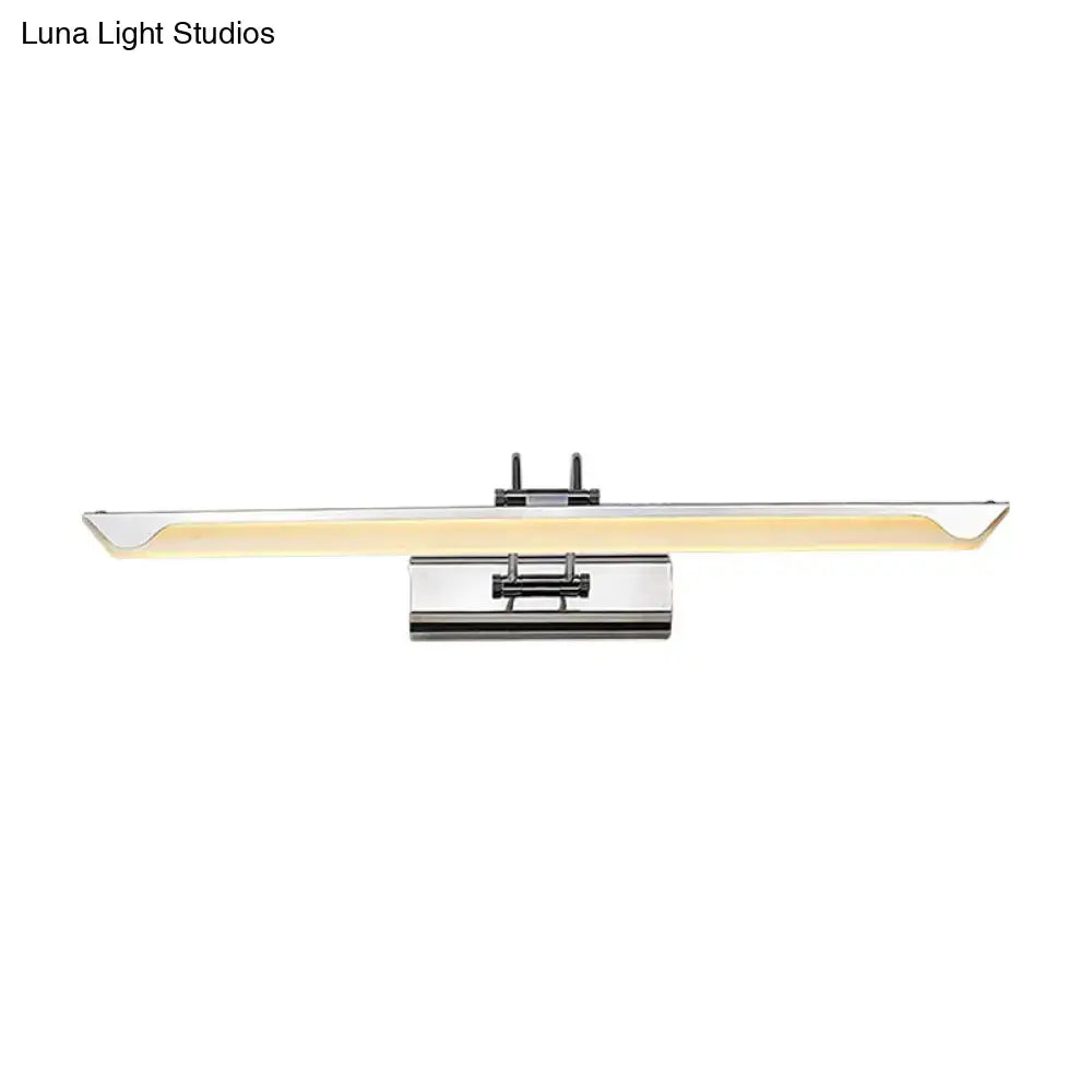 Ultra-Thin LED Nickel Wall Lamp for Bathroom - Simple Style, Warm/White Light (17"/23" Width)