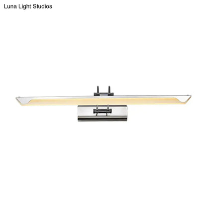 Ultra-Thin LED Nickel Wall Lamp for Bathroom - Simple Style, Warm/White Light (17"/23" Width)