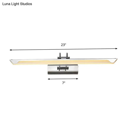 Ultra-Thin LED Nickel Wall Lamp for Bathroom - Simple Style, Warm/White Light (17"/23" Width) - Tampa Home & Garden Store