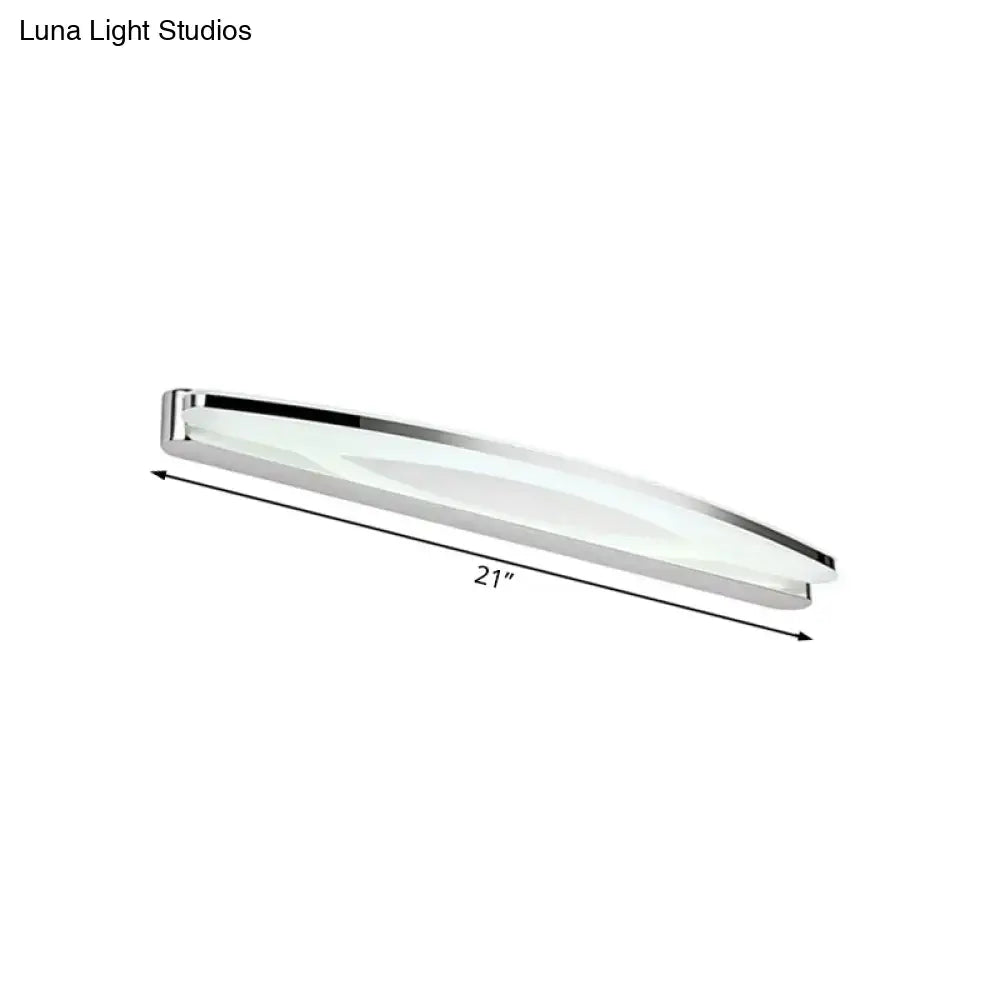 Decorbites chrome LED wall sconce bathroom vanity, 21-inch long with frosted diffuser on Tampa Home & Garden Store