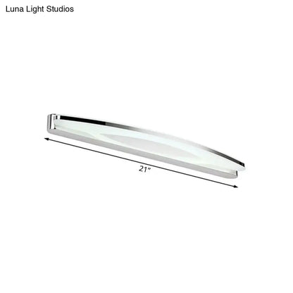 Decorbites chrome LED wall sconce bathroom vanity, 21-inch long with frosted diffuser on Tampa Home & Garden Store