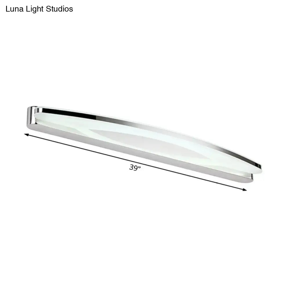 Modern chrome LED wall sconce by Decorbites, 39-inch frosted diffuser vanity lighting on Tampa Home & Garden Store
