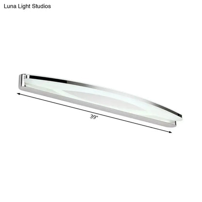 Modern chrome LED wall sconce by Decorbites, 39-inch frosted diffuser vanity lighting on Tampa Home & Garden Store