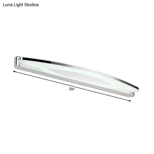 Modern chrome LED wall sconce by Decorbites, 39-inch frosted diffuser vanity lighting on Tampa Home & Garden Store