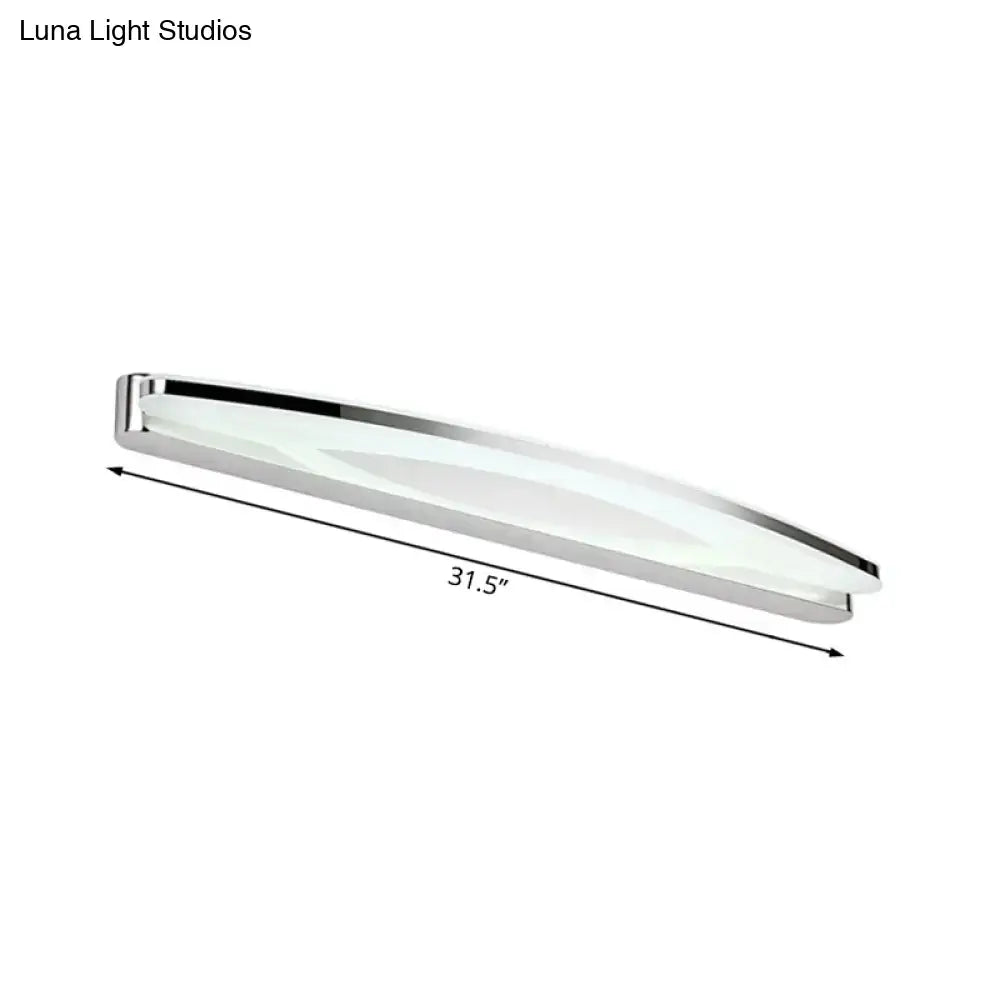 Chrome LED wall sconce with frosted diffuser, 31.5 in, Decorbites bathroom vanity lighting on Tampa Home & Garden Store