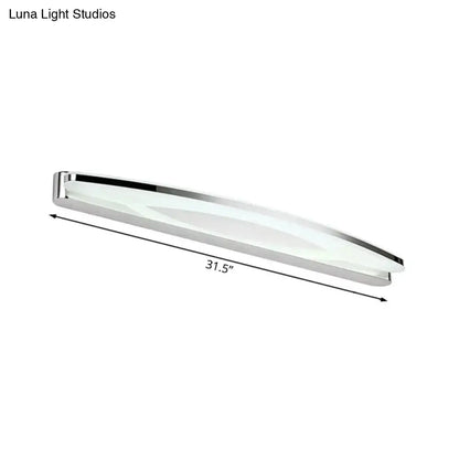 Chrome LED wall sconce with frosted diffuser, 31.5 in, Decorbites bathroom vanity lighting on Tampa Home & Garden Store