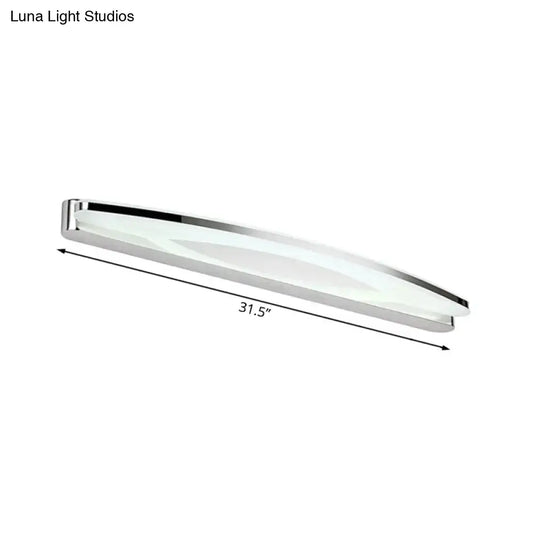 Chrome LED wall sconce with frosted diffuser, 31.5 in, Decorbites bathroom vanity lighting on Tampa Home & Garden Store