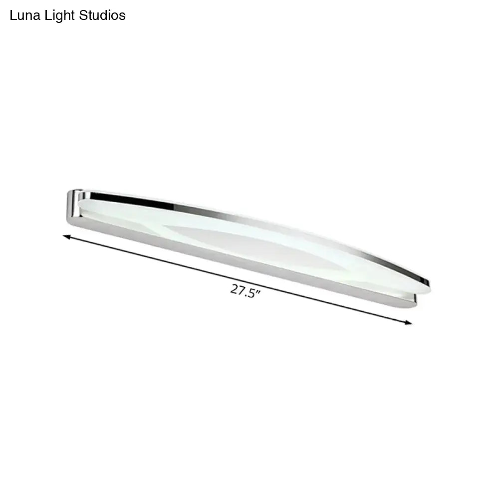 Modern chrome LED wall light sconce for bathroom vanity by Decorbites, 27.5 in long on Tampa Home & Garden Store