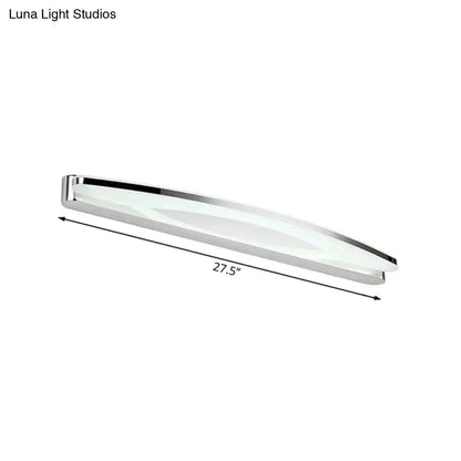 Modern chrome LED wall light sconce for bathroom vanity by Decorbites, 27.5 in long on Tampa Home & Garden Store