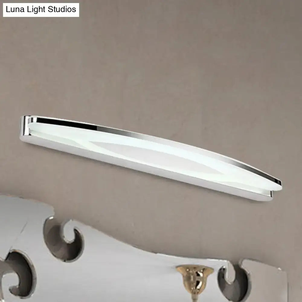 Modern chrome LED wall light sconce with frosted diffuser for bathroom vanity lighting on Tampa Home & Garden Store