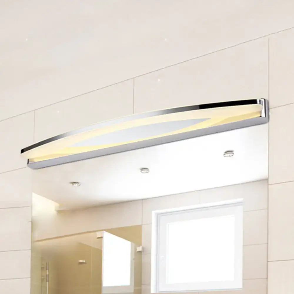 Modern chrome LED wall sconce for bathroom vanity, curved bar light above mirror by Decorbites on Tampa Home & Garden Store
